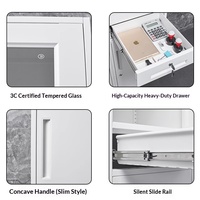 Archivador de Acero de Una Puerta con Puerta de Vidrio, Diseño Moderno, Cerradura Individual, Fácil de Transportar, para Oficina y Hogar, Pequeño