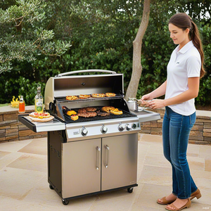 Barbecue à gaz naturel CSPS en gros, 4 brûleurs, 147 cm, réglable, en <span class=keywords><strong>Inox</strong></span> 304, pour extérieur, non revêtu, facile à assembler, avec chariot et flamme réglable - Product Image 3