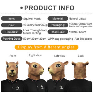 Máscara de Látex con Diseño Realista de <span class=keywords><strong>Ardilla</strong></span> con Expresión Divertida y Cómica para Fiestas de Disfraces de Halloween y Eventos Festivos - Product Image 2