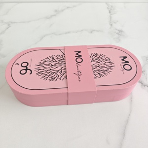 Cấp Thực Phẩm Cao Cấp Tùy Chỉnh Màu Hồng Mô Hình Dập Nổi Logo In Ấn Bánh Hộp Với Bìa Và Tay Áo - Product Image 4