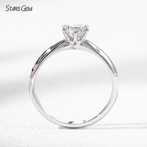 แหวนเพชรทรงกลมเจียระไนแบบบริลเลียนท์ 0.55 กะรัต จาก Starsgem เพชรเลี้ยงในห้องปฏิบัติการ ตัวเรือนทองคำแท้ 18K สำหรับผู้หญิง - Product Image 5