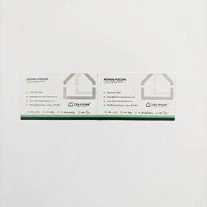 Cartes de visite et cartes postales de luxe en papier couché écologique, imprimées en sérigraphie 1 couleur, logo personnalisé, forme triangulaire pour salutation - Product Image 3
