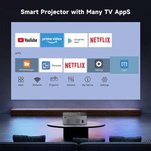 Nhà Máy Mới Nhất Native 1080P Chiếu Thông Minh Nhà Rạp Chiếu Phim Ngoài Trời Máy Chiếu 4K Video Android Wifi Đầy Đủ HD Xách Tay <span class=keywords><strong>Mini</strong></span> Proyector - Product Image 2