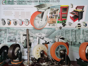 Heavy-Duty 100/125/150/200/250/300mm ruote ruote PU battistrada con anima in ferro zincato piastra fissa 3/4/5/6/8/12In - Product Image 4