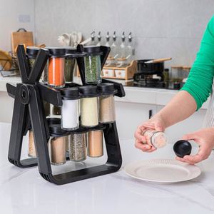 Countertop Multifunctional Spice Organizer Rotatable Seasoning Holder Plastic Kitchen Spice Rack - Product Image 2