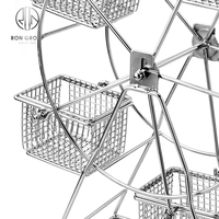 Panier à collations en acier inoxydable, support de présentoir, panier à cupcakes rotatif en métal pour Restaurant