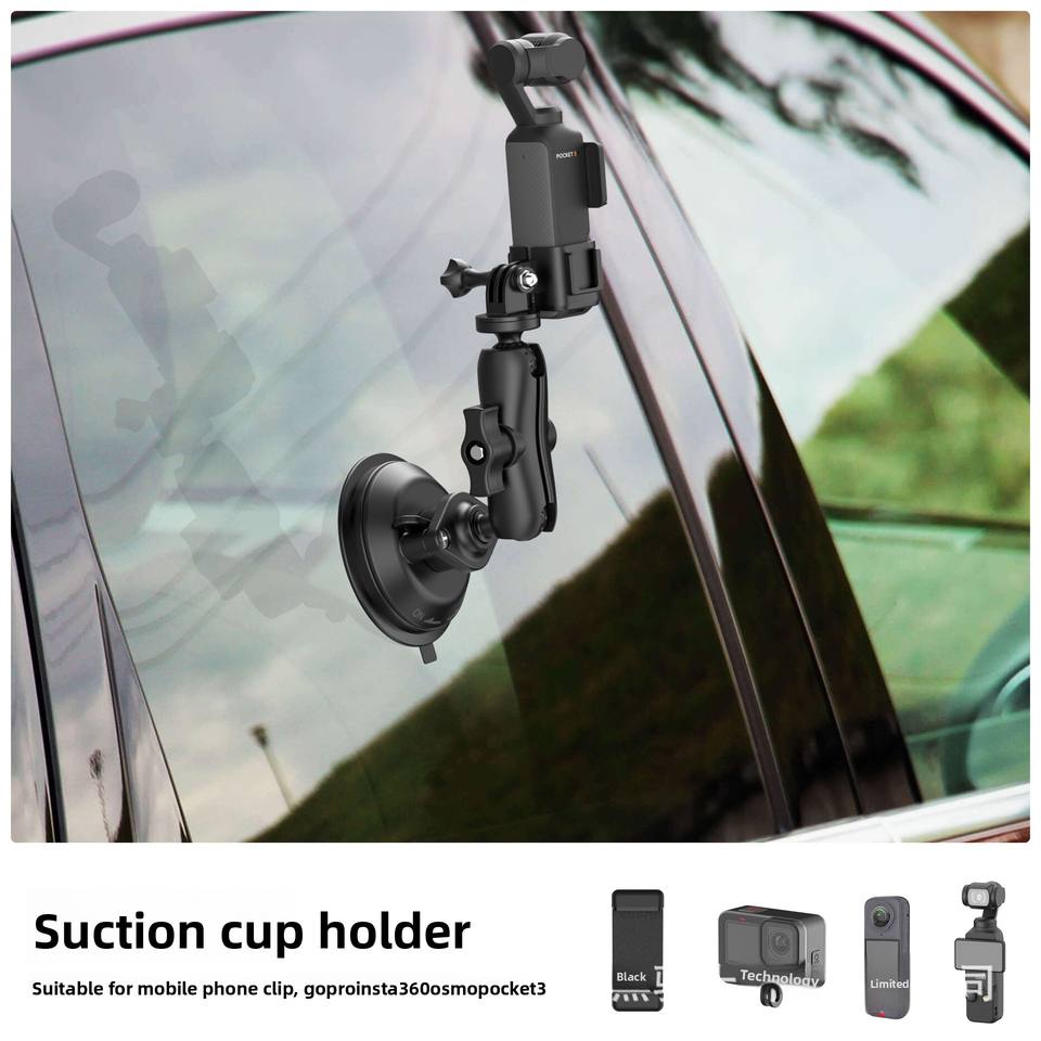 High-End Sports Camera Accessories: Universal Car Suction Cup Mount for GoPro Hero 13 DJI Osmo Actio