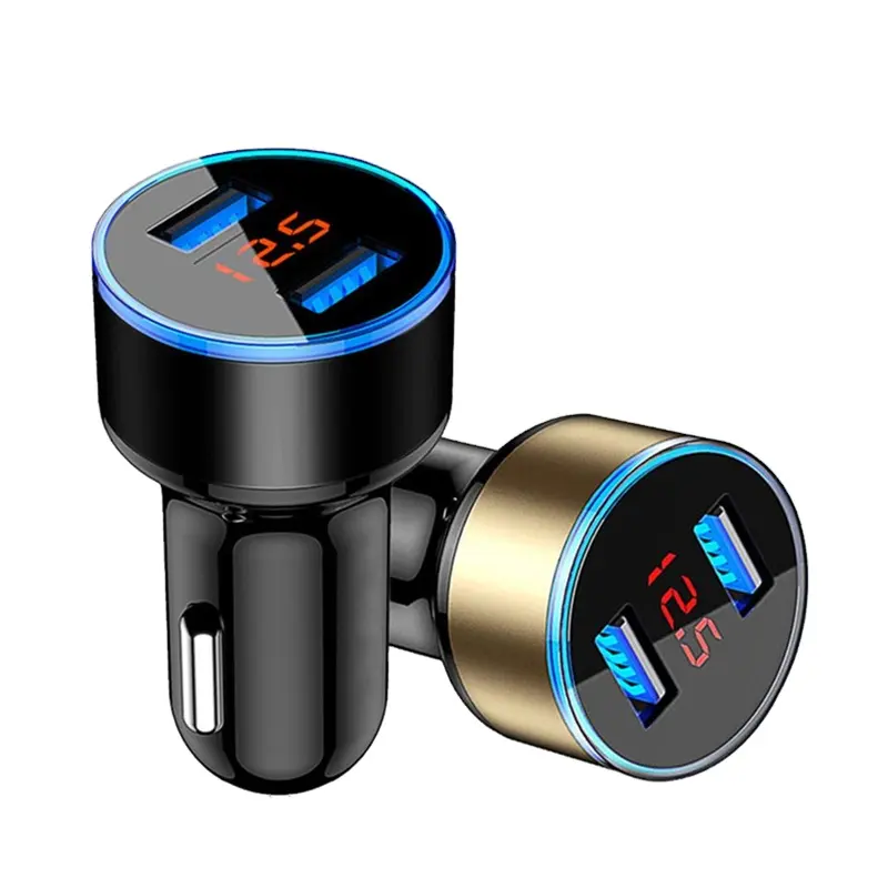 3.1A LED Display Dual USB Car Charger Universal Mobile Phone Aluminum Car-Charger for Xiaomi Samsung iPhone 11 Pro Max