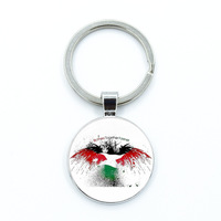 Llavero con Diseño de Mapa de la Bandera de Palestina, Colgante de Cristal con Domo, Paloma de la Paz Anti-Guerra, Decoración para Solapa, Recuerdo, Regalo