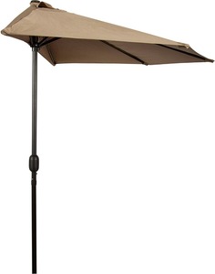 9 pieds Patio Demi Rond Parapluie Bistro de Jardin Mur <span class=keywords><strong>Balcon</strong></span> <span class=keywords><strong>Pare</strong></span>-<span class=keywords><strong>soleil</strong></span> 270cm Parasol - Product Image 2
