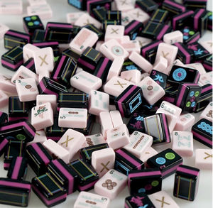 Jeu de tuiles de Mahjong américain de luxe sur mesure, grande taille, écologique, en acrylique durable, moderne, pour 4 joueurs, Tortoise - Product Image 4