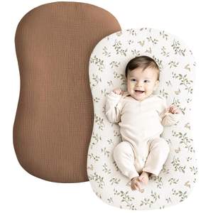 Ensemble de <span class=keywords><strong>lit</strong></span> pour bébé en coton mousseline, 2 pièces, lavable, anti-pression, housse amovible - Product Image 3