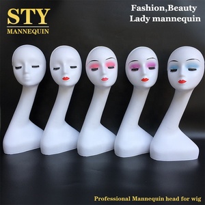 Cabeza de maniquí para pestañas, busto de maniquí para sombreros, exhibición de <span class=keywords><strong>maniquíes</strong></span> de terciopelo - Product Image 2