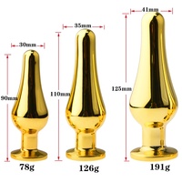 3 in 1 goldenes Farben-Glanzgesicht Analseite-Ausplug-Set Sex-Spielzeug für Männer Frauen Masturbation