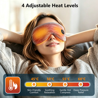 Masque de sommeil chauffant rechargeable avec minuterie intelligente, chauffe-yeux électrique sans fil avec batterie 1000 mAh