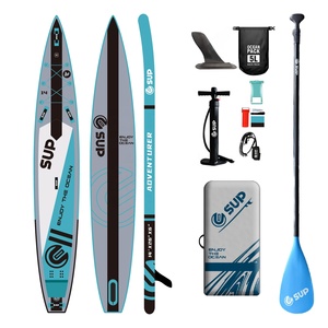 Nuovo Design Tavola da Stand Up Paddle Gonfiabile a Doppio Strato 14 Piedi Bianco Blu Navy con 2 Anni di Garanzia, Tavole da Gara per Adulti - Product Image 5