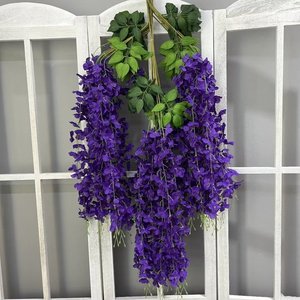 Flores de Glicinia Artificiales de Seda al por Mayor a Precio de Fábrica 2024, Flores Colgantes de Glicinia <span class=keywords><strong>Amarilla</strong></span> de Alta Calidad - Product Image 6