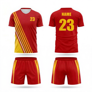 Uniformes de Fútbol de Alto Rendimiento, Cortos, Transpirables, Ligeros, Hechos de Poliéster, Unisex para Adultos, Nombre y Número Personalizados, Uniformes de Equipo 7V7 - Product Image 1