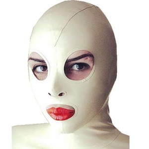 Masque en Latex blanc Couvre-chef en Latex d'Halloween Produit de sexe pour adultes Produits pour adultes Jeu de rôle Couvre-chef - Product Image 1