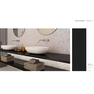 Baldosas de porcelana vitrificada de 15 mm, 800x2400 mm, color gris negro, superficie de piedra sinterizada con efecto mármol para muebles de diseño. - Product Image 3