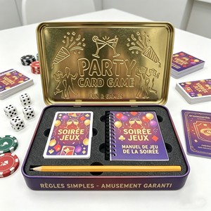 Fabricant de cartes à jouer personnalisées, jeu de cartes de conversation pour fête, jeu de cartes de conversation avec boîte en métal - Product Image 1