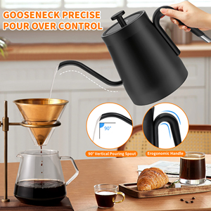304 Stainless Steel Variable <b>Temperature</b> Gooseneck Coffee <b>Kettle</b> for Pour Over Tea Gooseneck <b>Kettle</b> Gooseneck - Product Image 6