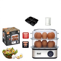 Cuiseur à œufs électrique automatique, conception double couche, multifonctionnel, 500W, fonctionnement à un bouton, appareil électroménager, capacité de 7+ œufs