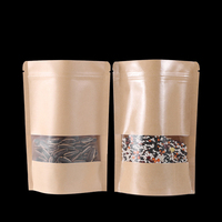 Sachet Doypack en PET à fond plat et fermeture éclair, en matériaux recyclés, personnalisable avec impression sérigraphique, pour snacks, sucre, gelée, noix