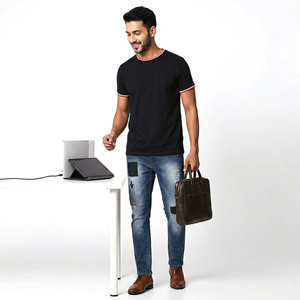 Camiseta de Estilo Casual de Buena Calidad Hecha en Fábrica para Hombre, Camisetas de Algodón a la Moda para Hombre - Product Image 1