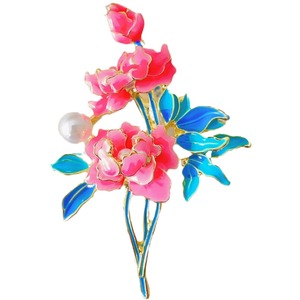 Style Courtois, Luxueux, Élégant et d'une élégance raffinée. Broche en perles de fleurs de pivoine, broche élégante et haut de gamme pour cheongsam - Product Image 6