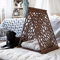 Montagefreies Dreieckiges Edelstahl Katzen- & Hundebett Personalisiert Tragbar & Abnehmbar Atmungsaktives Indoor-Haustierbett