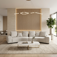 Ensemble de canapés sectionnels minimalistes haut de gamme italiens en tissu de lin capitonné pour salon avec coussins en plumes
