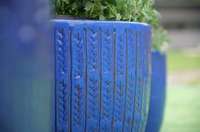 Jardinière en céramique émaillée à la main, texture irrégulière, pot respirant pour jardin intérieur et extérieur