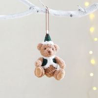 Boîte aveugle personnalisée en peluche ours mignon chapeau de Noël porte-clés cadeau gilet pour les couples pour les décorations de Noël