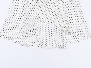 Chemisiers à manches longues décontractés à imprimé <span class=keywords><strong>pois</strong></span> blancs à col rond pour femmes - Product Image 4