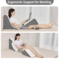 Almohada Triangular Ortopédica de Espuma Viscoelástica para Lectura, Embarazo y Uso Médico, con Soporte para Pies, para el Hogar, Dormitorio y Sala de Estar