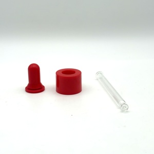 Pipette compte-gouttes en verre rouge 20-415 pour flacons d'essences et d'huiles essentielles – Bouchons et pipettes élégants - Product Image 5