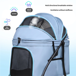 Cochecito Deportivo Plegable Multifuncional Impermeable de Aluminio <span class=keywords><strong>para</strong></span> Mascotas con Bolsa <span class=keywords><strong>para</strong></span> Perros, 4 Ruedas, <span class=keywords><strong>para</strong></span> Exteriores - Product Image 3