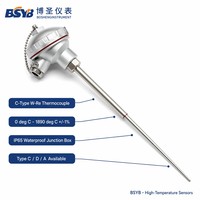 C-Type W-Re5/26 Thermocouple Waterproof Connection Head 0-1890 deg C Industrial Grade +/-0.25%