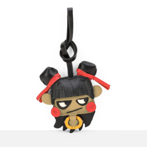 Bolso Hobo de Cuero con Colgante de Mascota Pequeño Nezha, Hecho a Mano con Cuero Genuino - Product Image 4