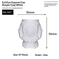 En gros Pots à bougies en gypse motif œil protecteur - Contenants vides en plâtre pour aromathérapie DIY pour la décoration intérieure