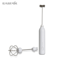 Портативный вспениватель молока Eastar MF05B с 3 скоростями, USB-зарядкой, экологичный, двухслойный, из нержавеющей стали, с 2 насадками, в наличии