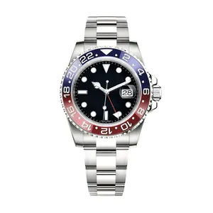 Orologi ETA Mens 40mm orologio automatico rosso blu 904L in acciaio inox 3285 movimento migliori orologi di qualità per gli uomini