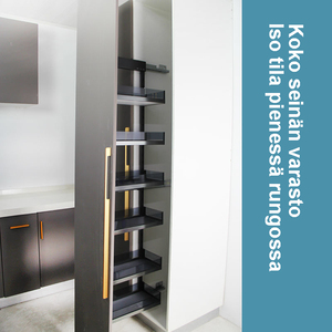 Modern <b>Kitchen</b> Cabinet <b>Storage</b> Soft Closing Tall Deep Pull Out Hidden Pantry Set Basket With Chrome and 4-6 Layers 02.2A.RWB2063 - Product Image 1