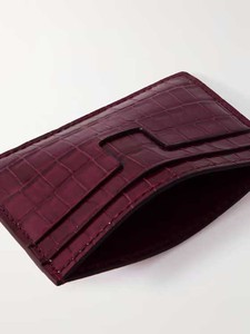 Portefeuille mince de luxe de haute qualité imprimé alligator avec logo personnalisé Porte-cartes en cuir véritable pour cadeau d'hôtel - Product Image 5