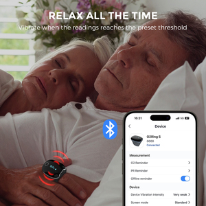 Wellue o2rings thoải mái oxy màn hình vòng rung nhắc nhở Bluetooth xung Đo Oxy theo dõi SpO2 và xung tỷ lệ qua đêm - Product Image 5