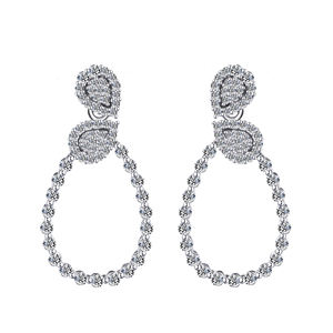 Pendientes de Plata de Ley con Baño de Oro de 18k, Estilo Clásico, Minimalista, con Moissanita en Forma de Pera, de Tianyu Gems - Product Image 1