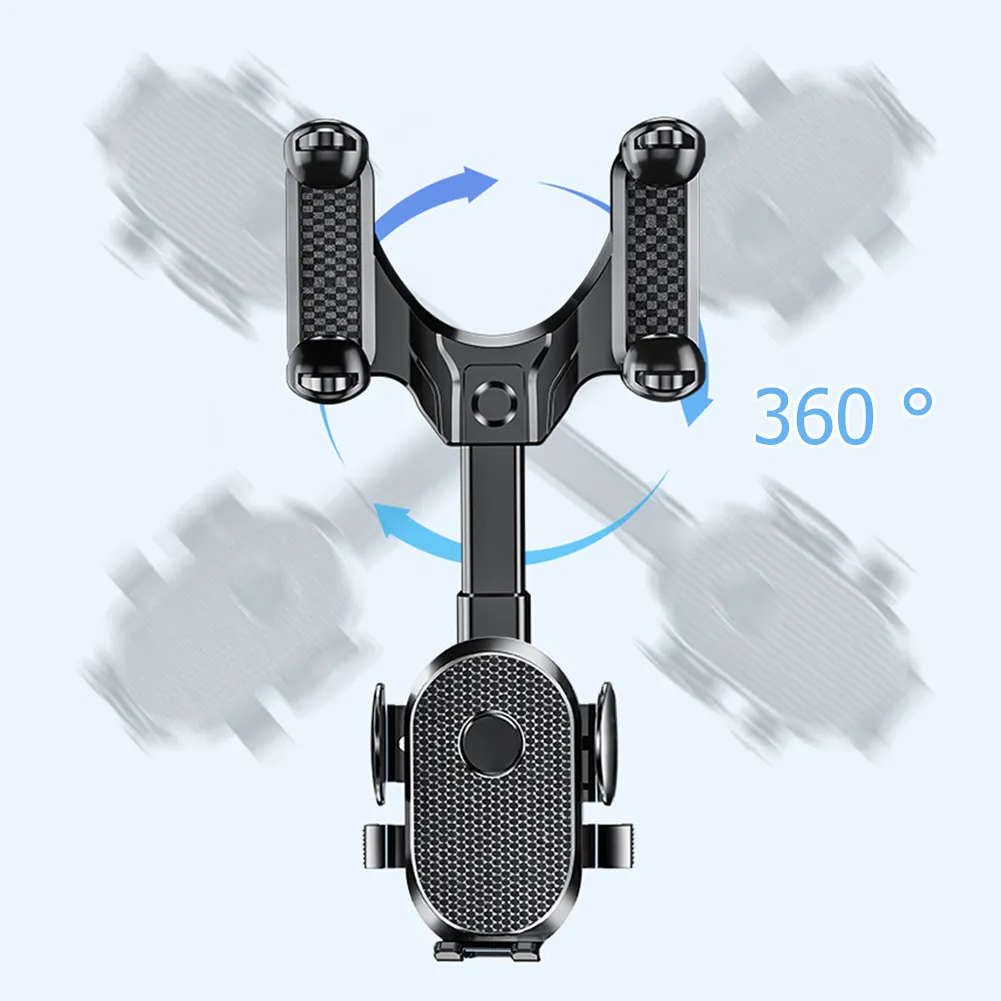 Epsilon Rotatable And Retractable Car Mount Cell Phone Stand Bracket 360 Rotating Rearview Mirror Mobile Phone Holder For Car