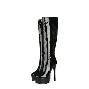 Botas De Mujer – bottes à talons aiguilles pour femme, automne-hiver, semelle épaisse, fermeture éclair latérale, talons hauts et fins, <span class=keywords><strong>hauteur</strong></span> genou - Product Image 5