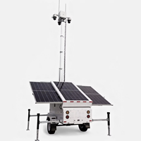 ENERGYFIT 4*100W IP65 Projecteur LED Solaire Mobile Dimmable à Angle de Faisceau de 360° sur Remorque pour Exploitations Minières et Événements Extérieurs